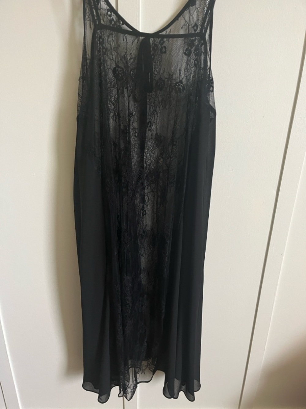 Sheer Lace Black Slip Dress - Women Intimates
